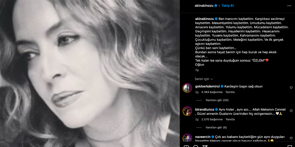 Ebru Şahin, Akınözü’nün annesinin cenazesine katılmadı 7 Annesine Güzel Bir Veda Hazırladı